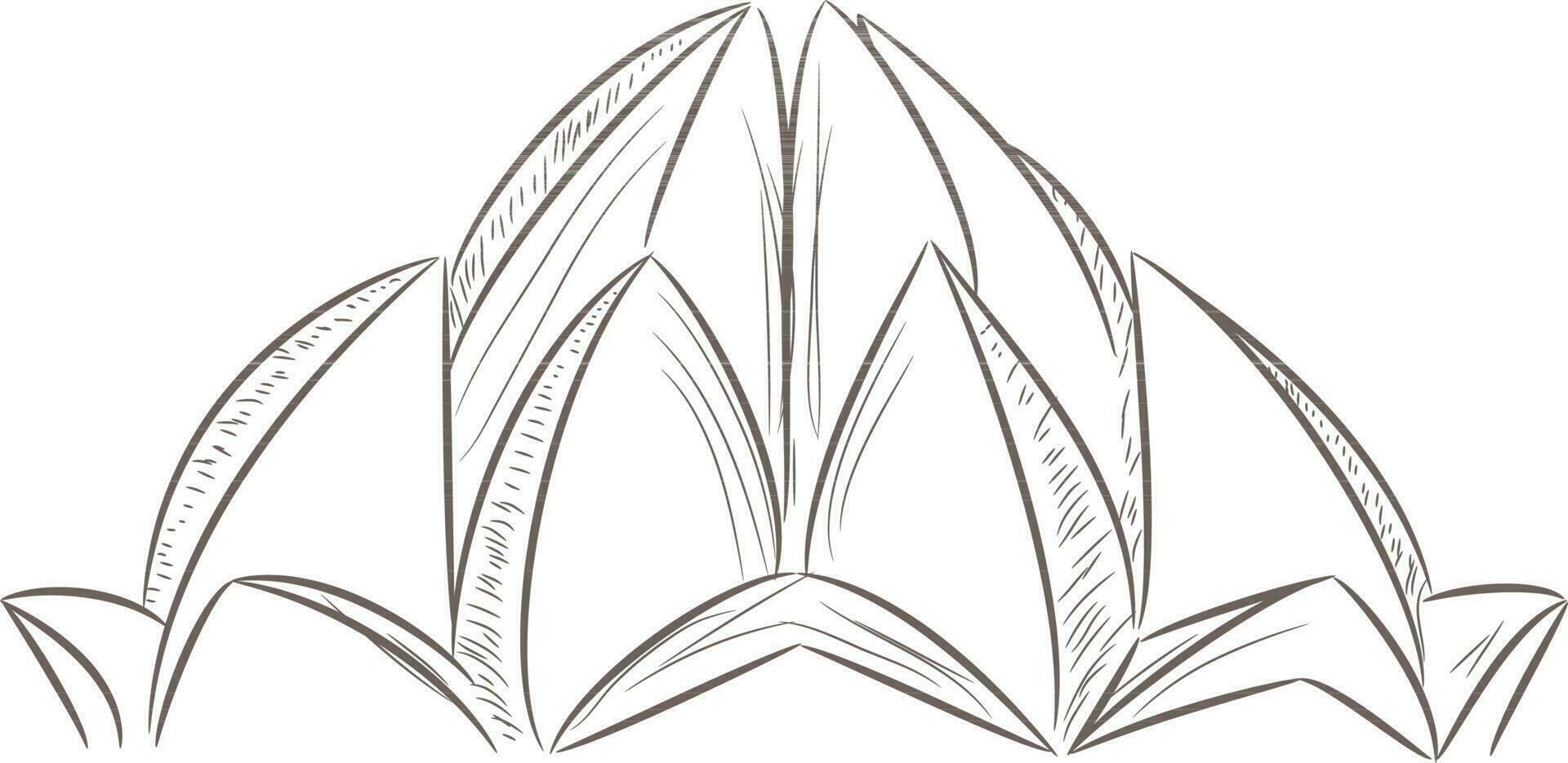 Vector sketch of Indian Famous, Lotus Temple.