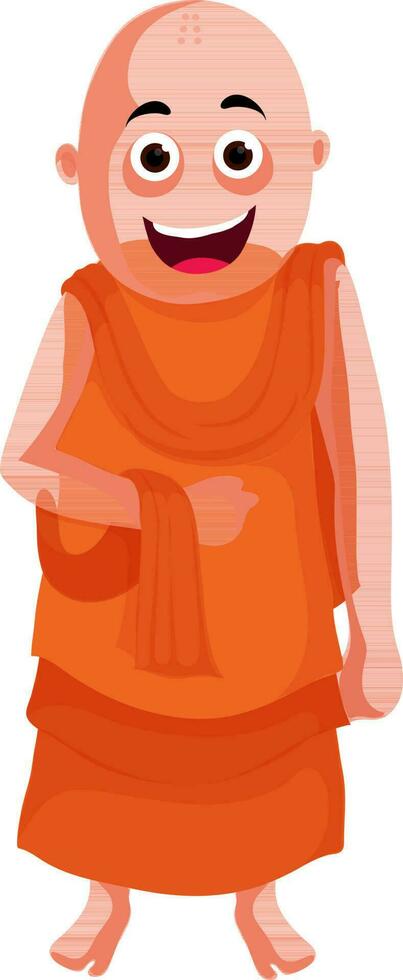 Cartoon character of a Buddhist Monk. vector