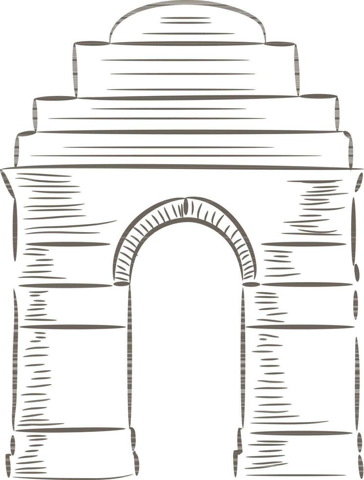 Vector sketch of India Gate.