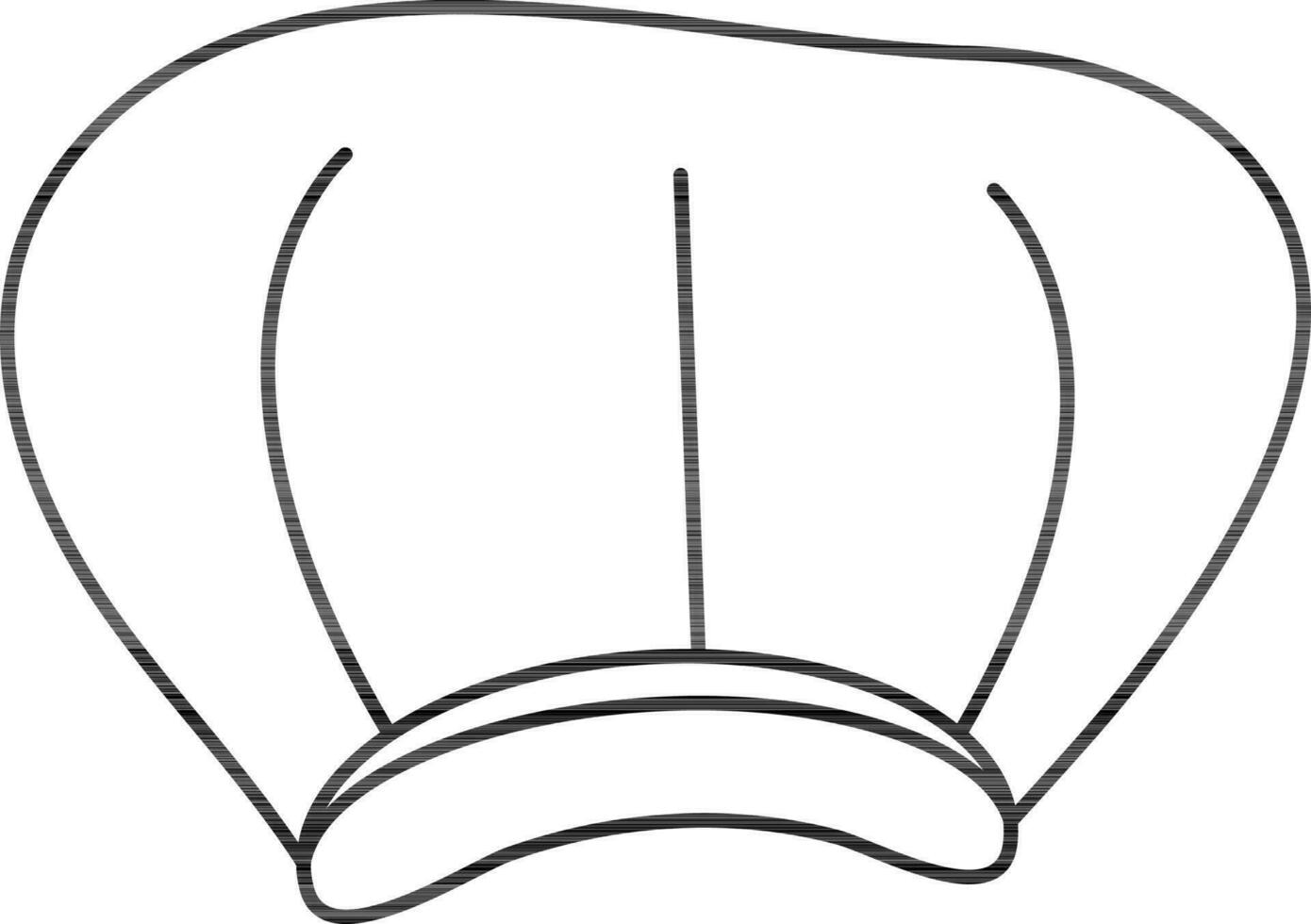 Bouffant or Protective Cap Icon In Line Art. vector