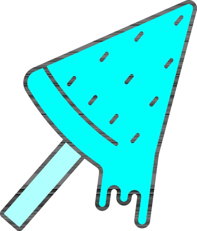 Popsicle Ice Cream Icon In Cyan Color. vector