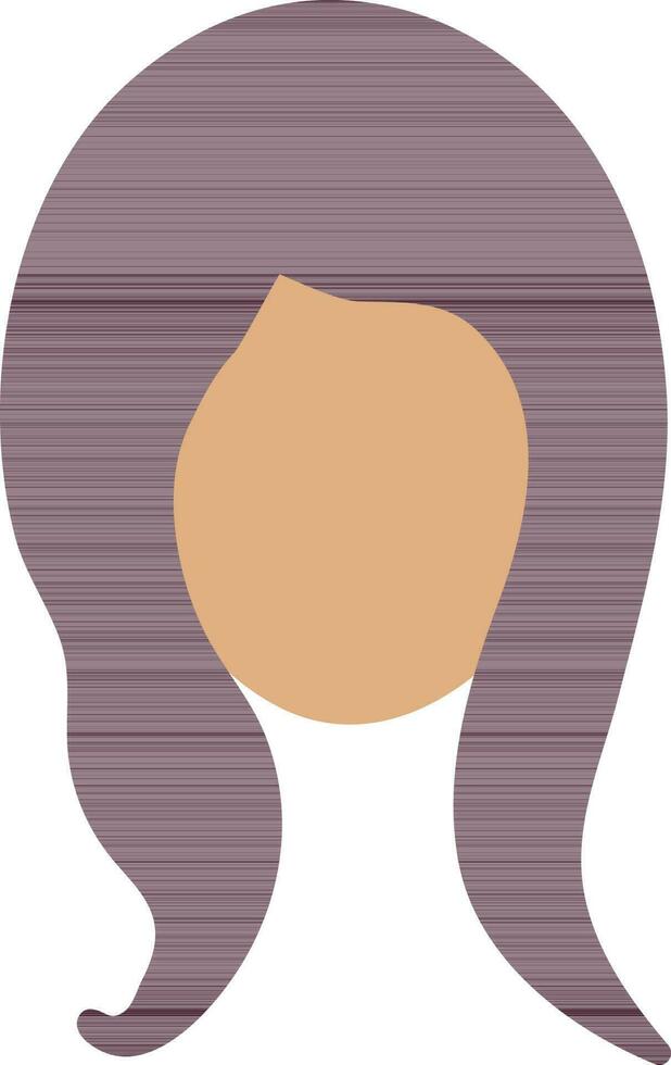 Female face with long hair for body part. vector