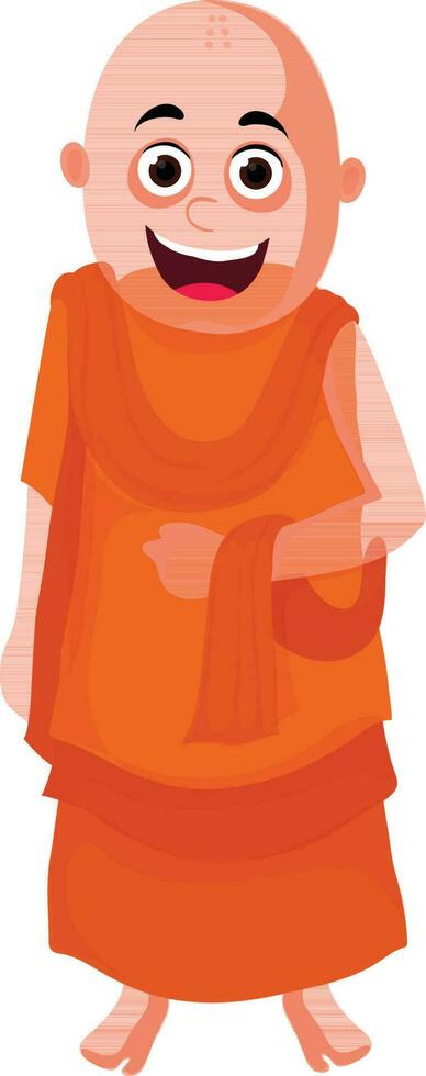 Cartoon character of a buddhist monk. vector