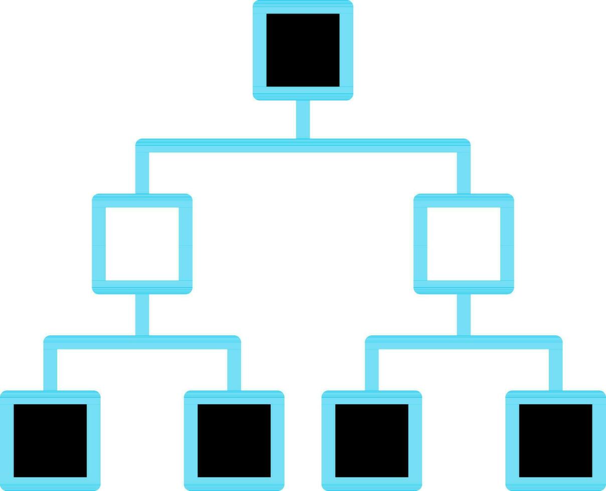 Hierarchy Icon In Blue Line Art. vector