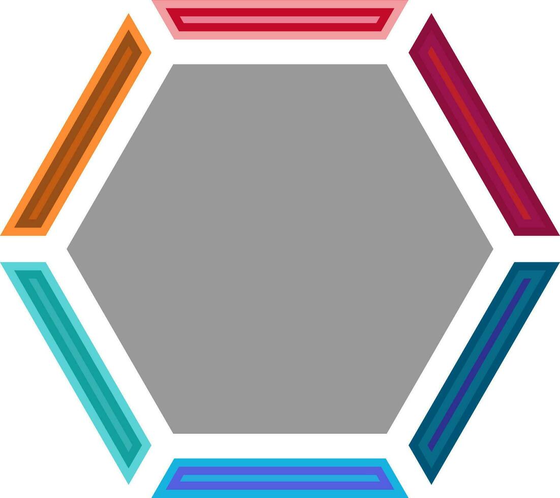 Flat illustration of a hexagonal abstract element. vector