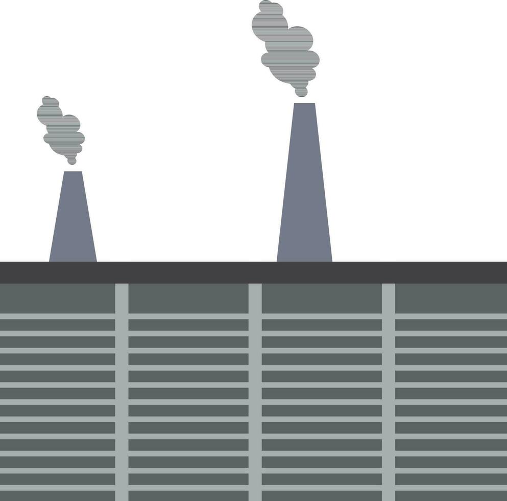 Flat icon or illustration of a factory. vector