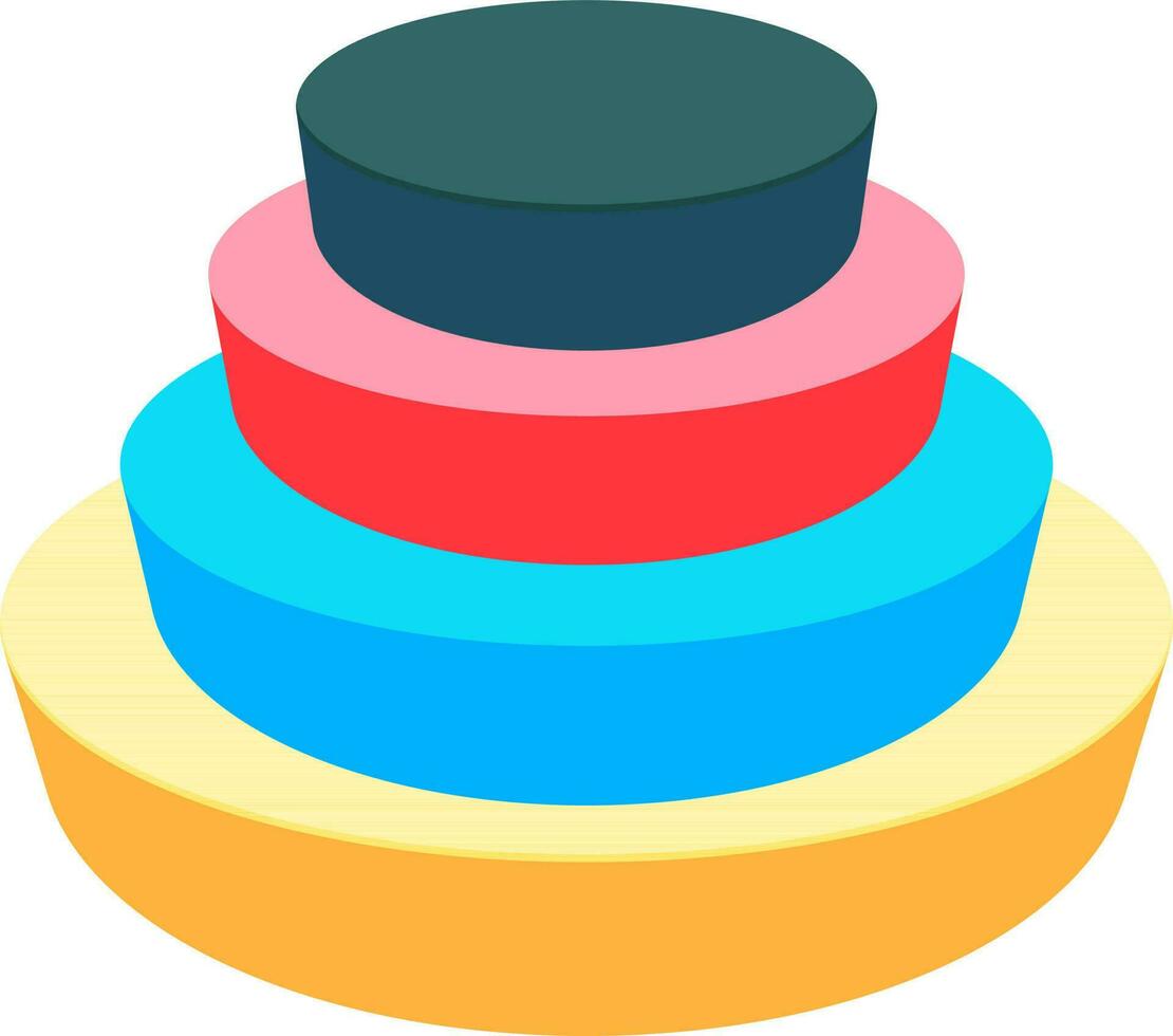 3D illustration of a circular infographic element. vector