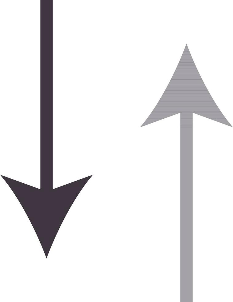 Flat illustration of downward and upward arrows. vector