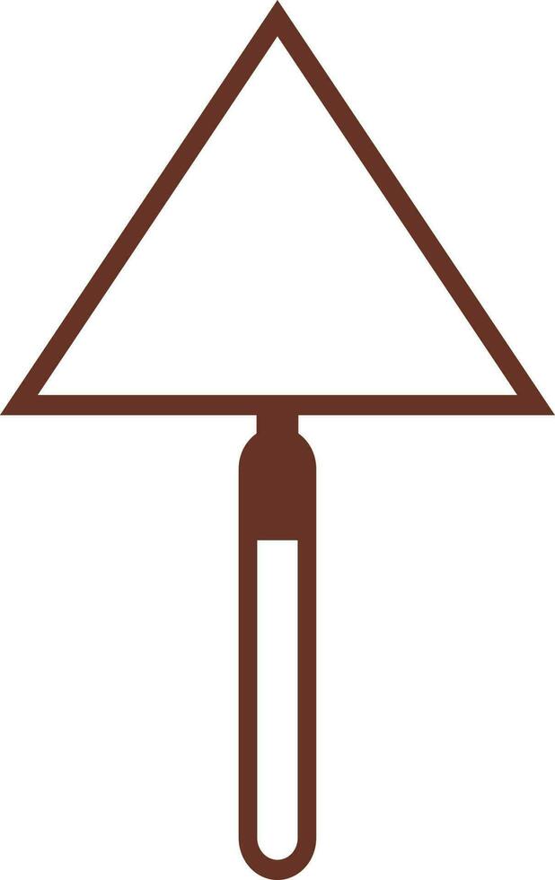 Brown trowel icon in flat style. vector