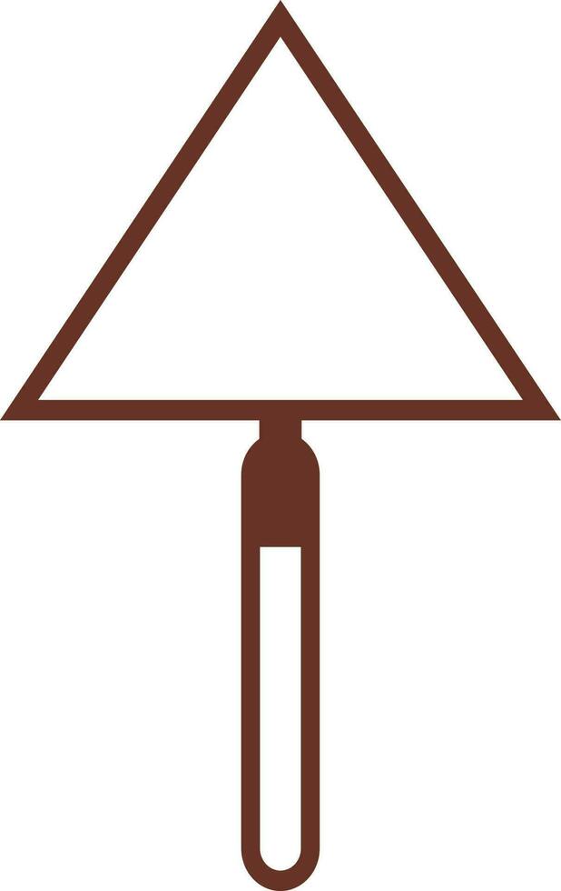 Brown trowel icon in flat style. vector