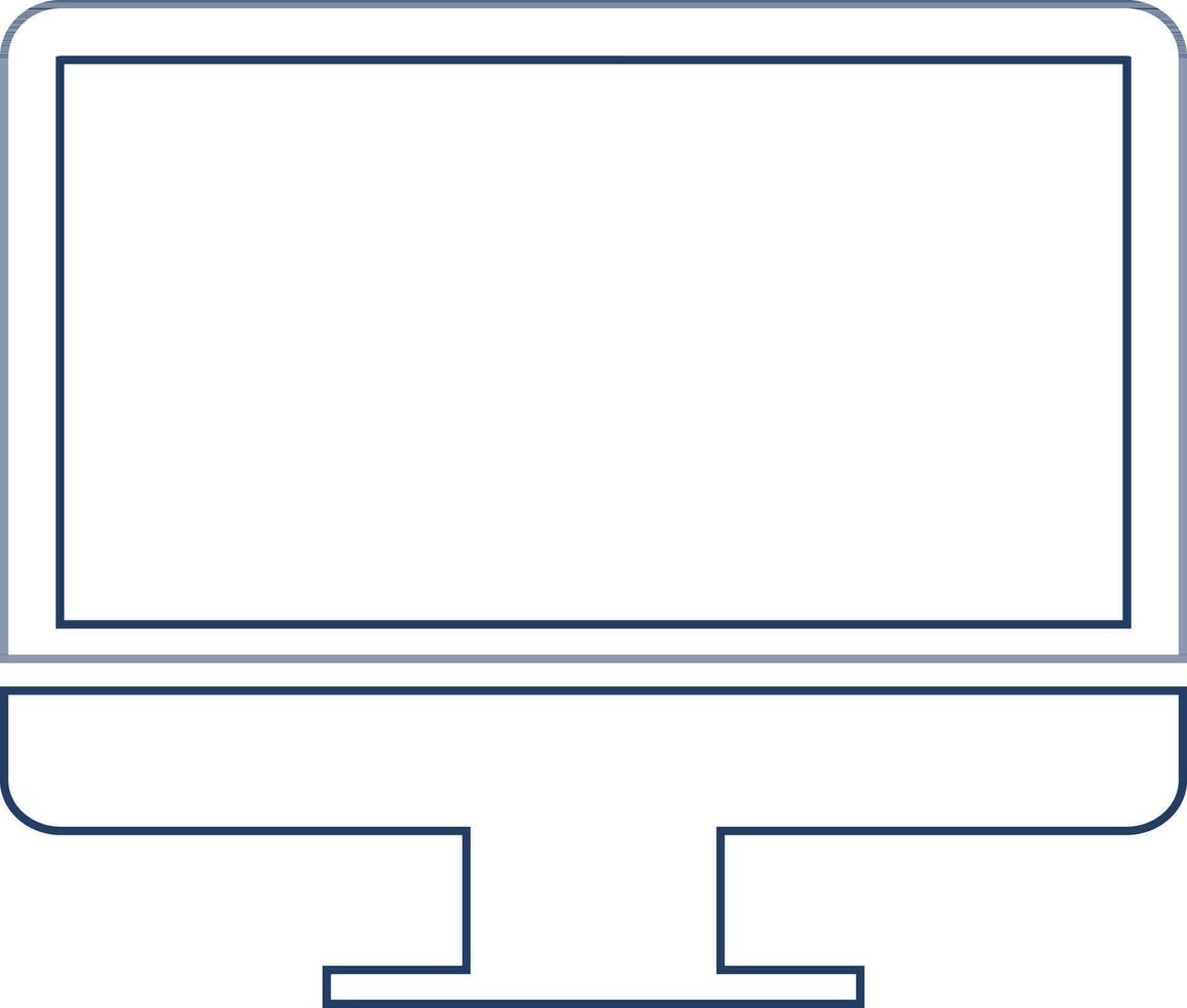 Flat style line art illustration of a computer. vector