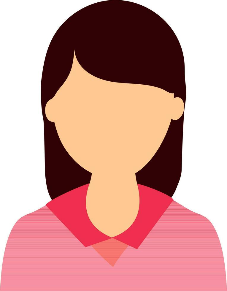 Young girl character in flat style. vector