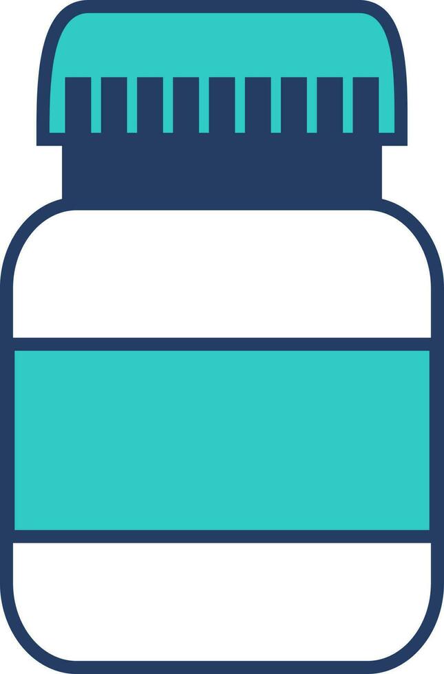 Flat style illustration of medicine bottle. vector