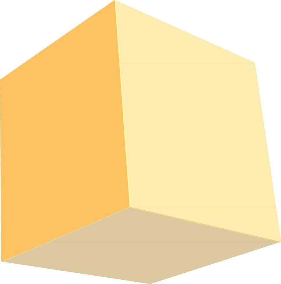 3D yellow cube infographic element. vector