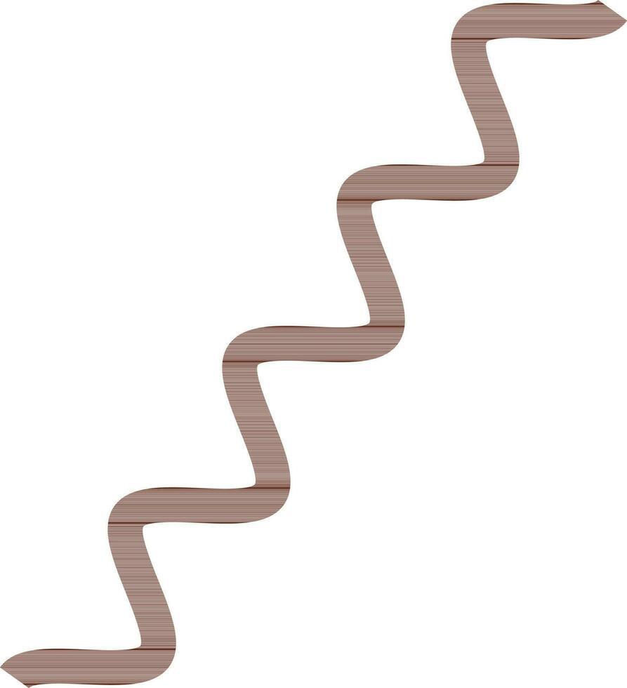 Illustration of brown wavy line. vector