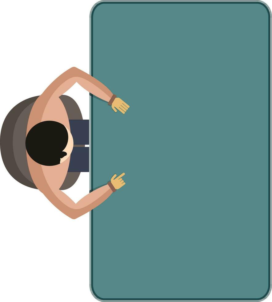 Flat illustration of a man sitting on chair. vector