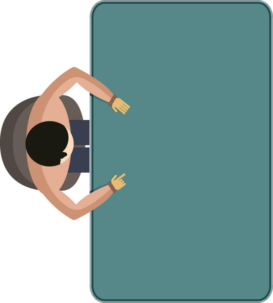 plano ilustración de un hombre sentado en silla. vector