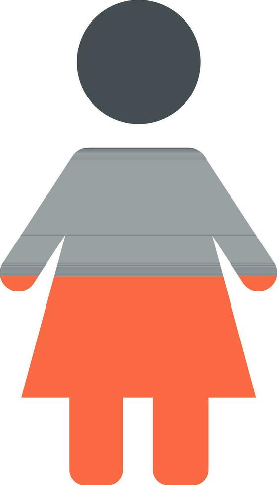 Vector woman sign or symbol in flat style.