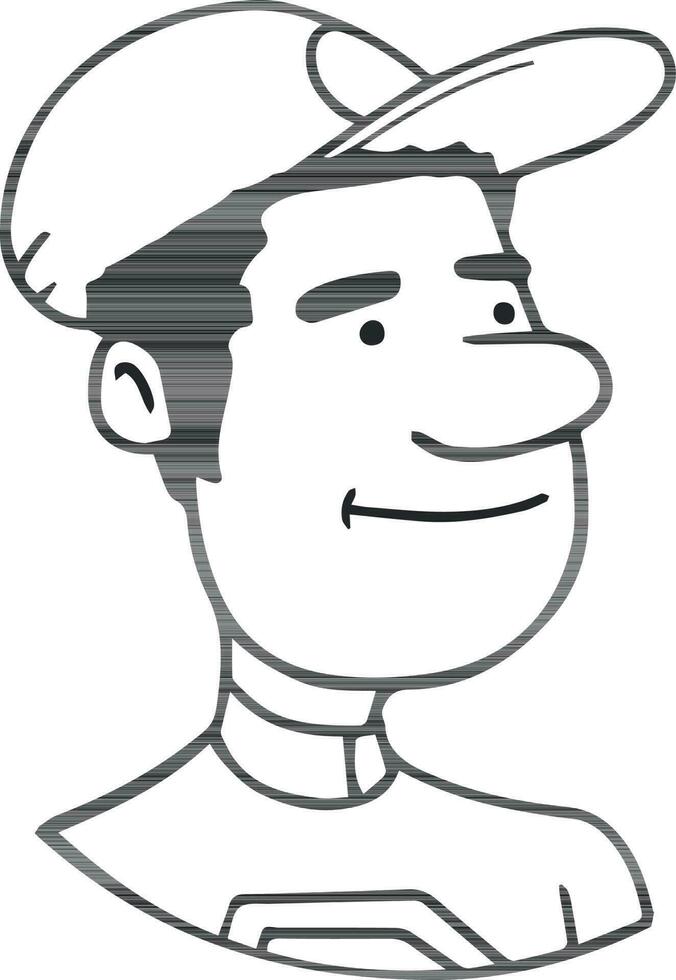 Cartoon character of a man face. vector