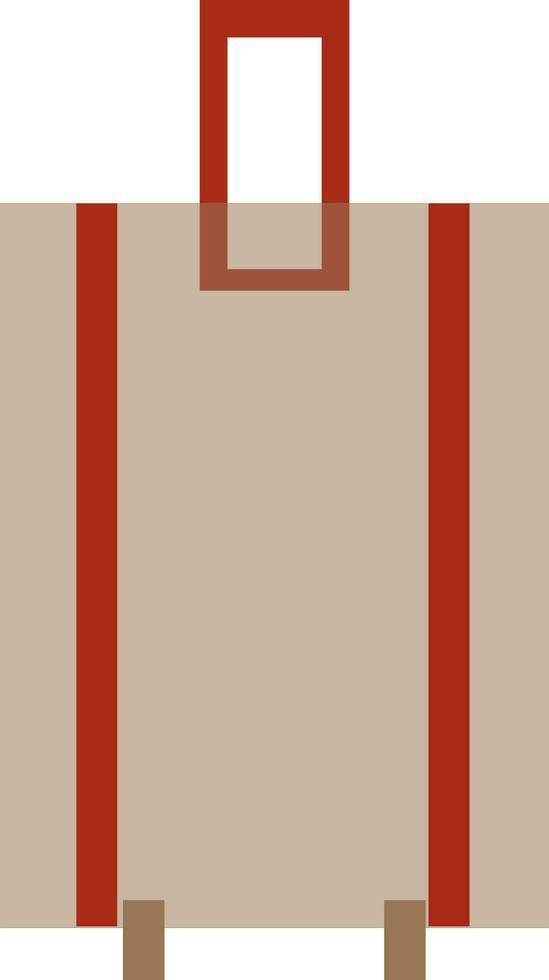 Brown and red Travel bag or suitcase symbol in flat style. vector