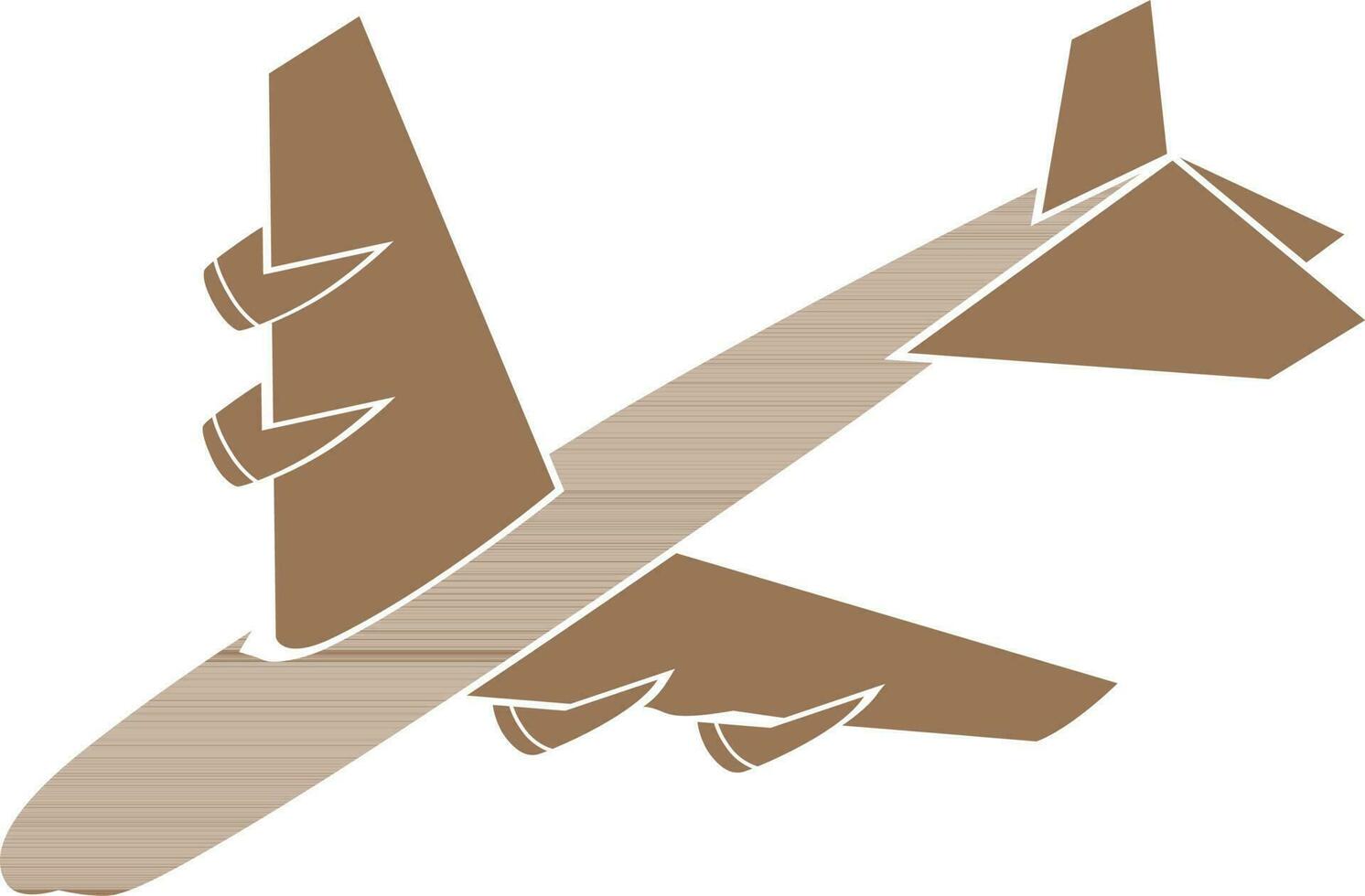 Flat illustration of a brown airplane. vector