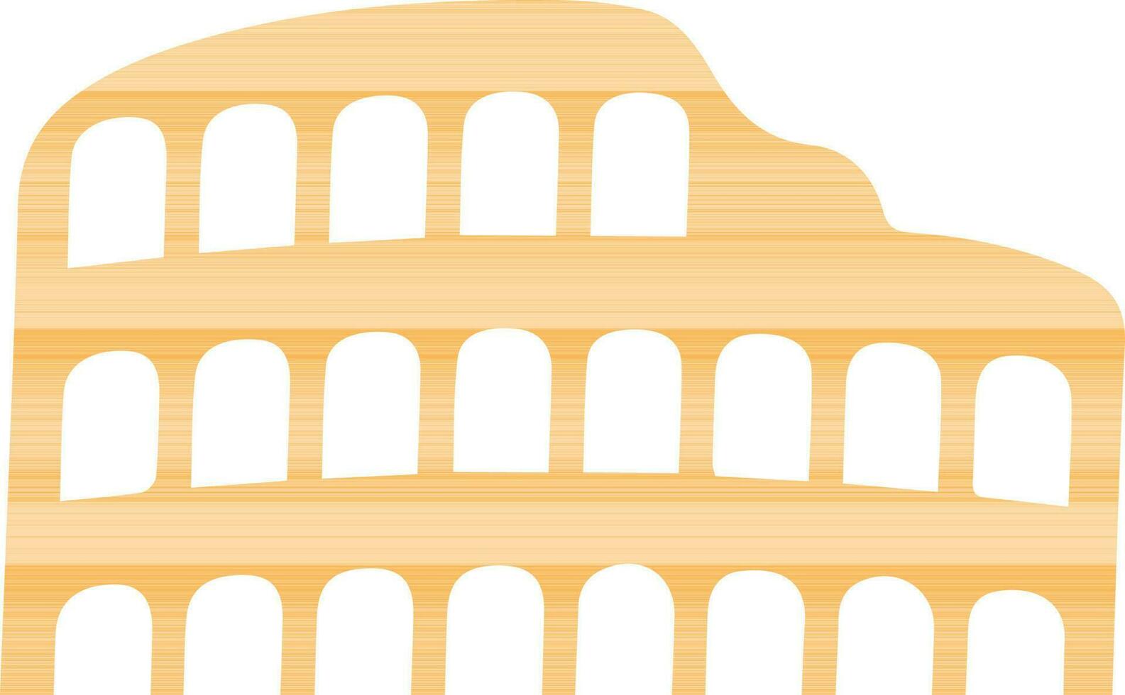Yellow illustration of Colosseum in flat style. vector