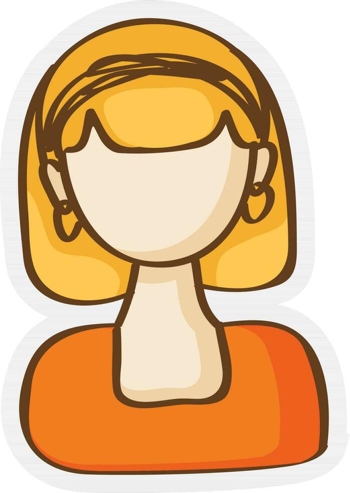 Flat illustration of girl character. vector