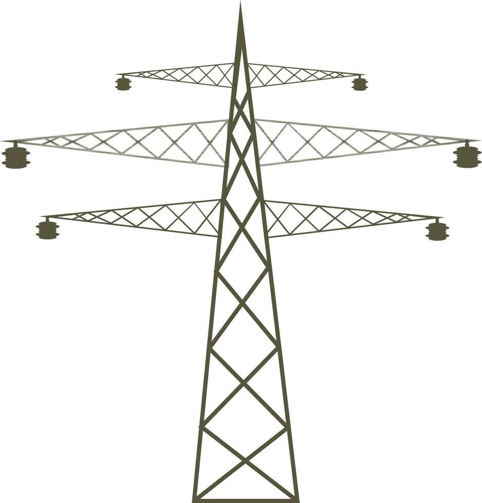 Flat illustration of electric transmission tower. vector