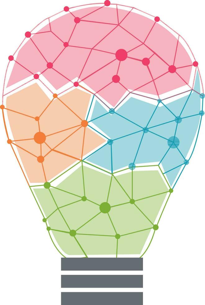 Colorful light bulb for Idea concept. vector