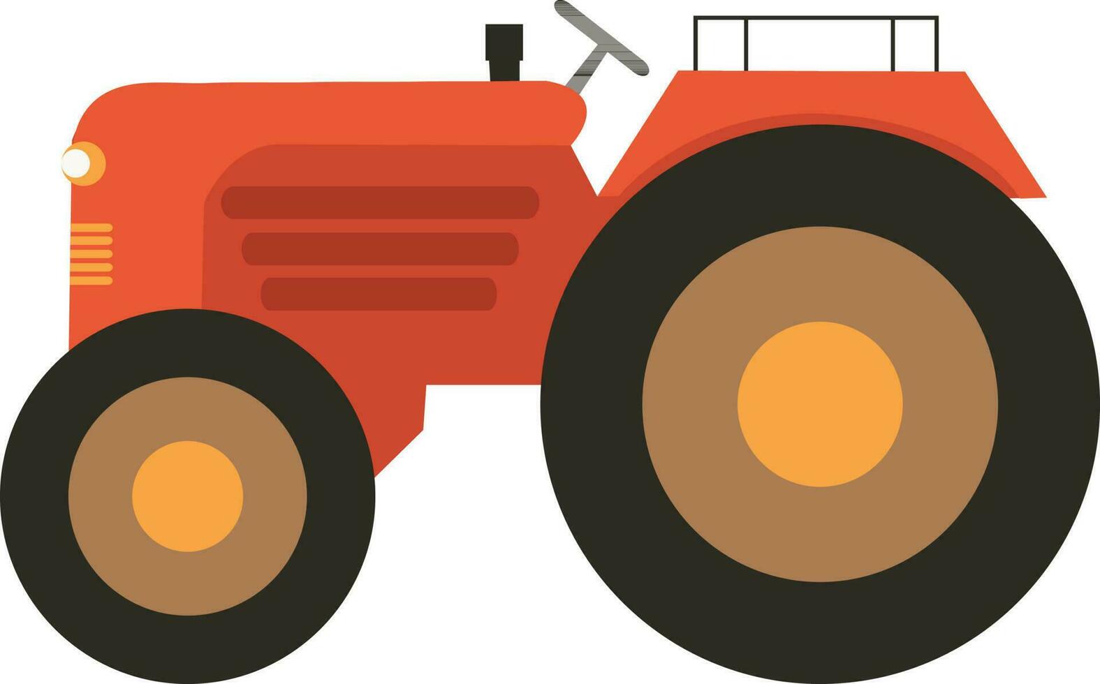 Flat style illustration of a tractor. vector