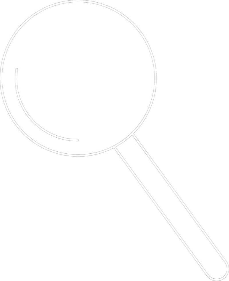 Magnifying Glass Icon in Black Outline. vector