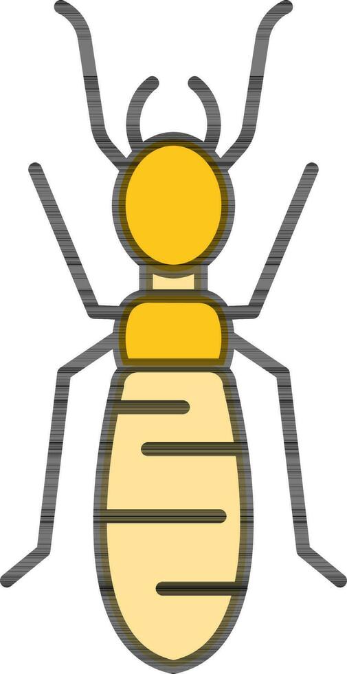 Ant or Termite icon in yellow color. vector