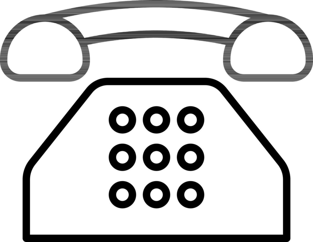 teléfono icono o símbolo en negro línea Arte. vector