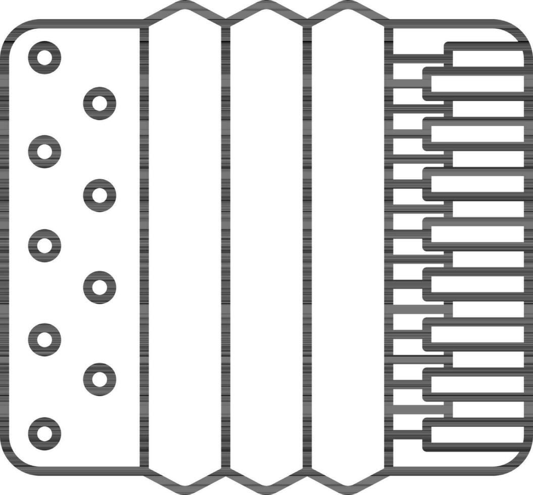 Accordion Line Art Icon in Flat Style. vector