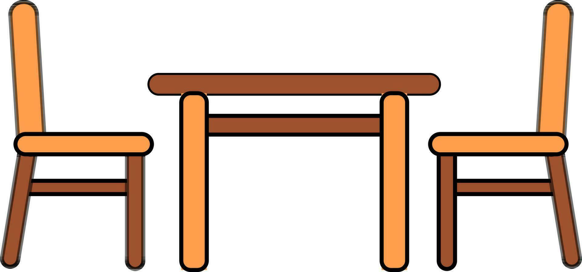 Dining table icon with chair in isolated. vector