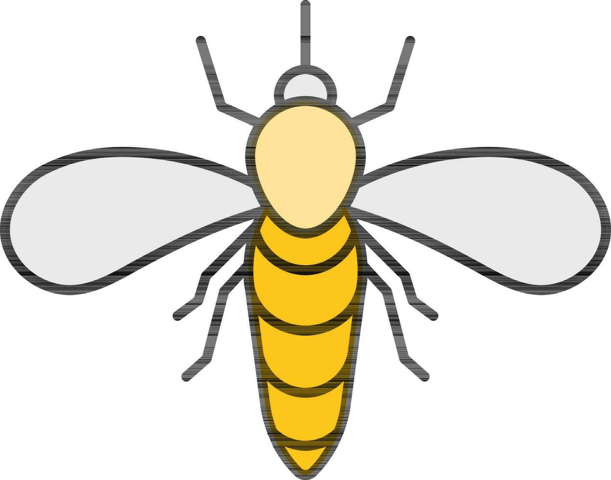 plano estilo mosquito icono en amarillo color. vector