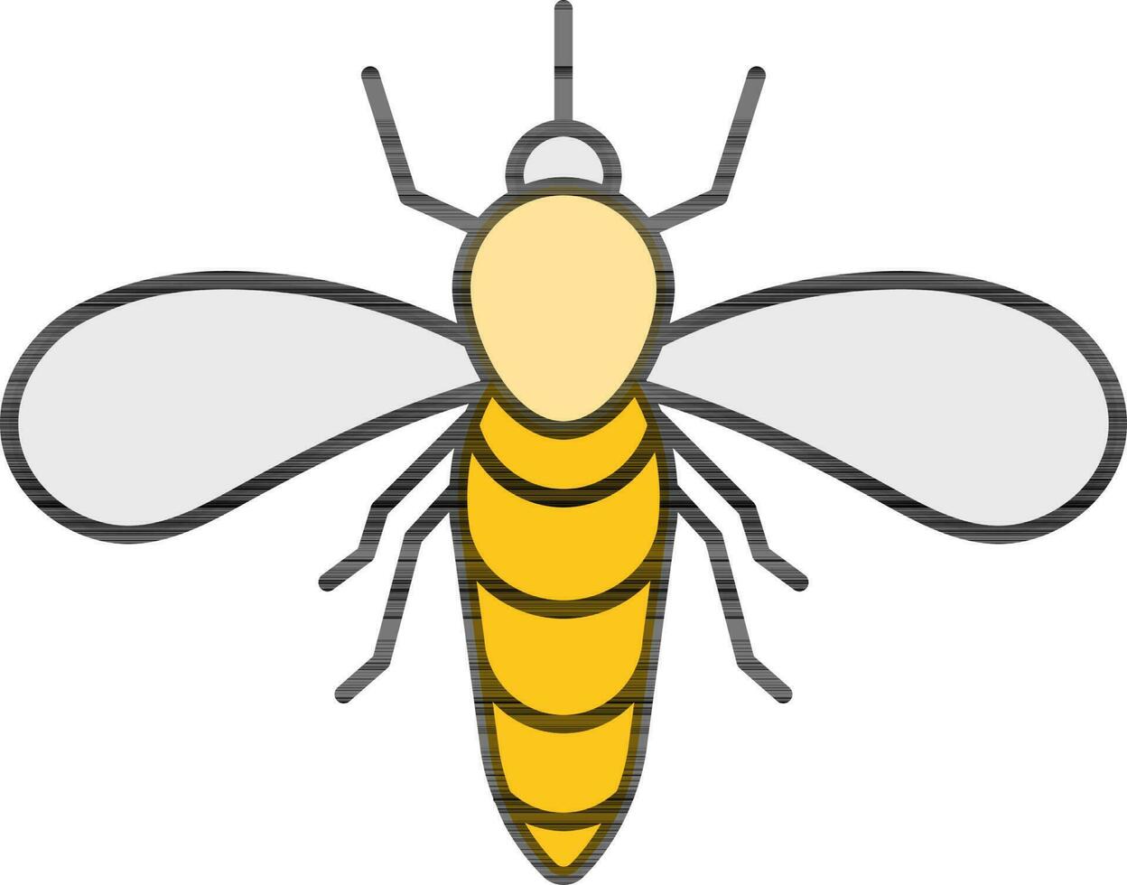 Flat Style Mosquito icon in yellow color. vector