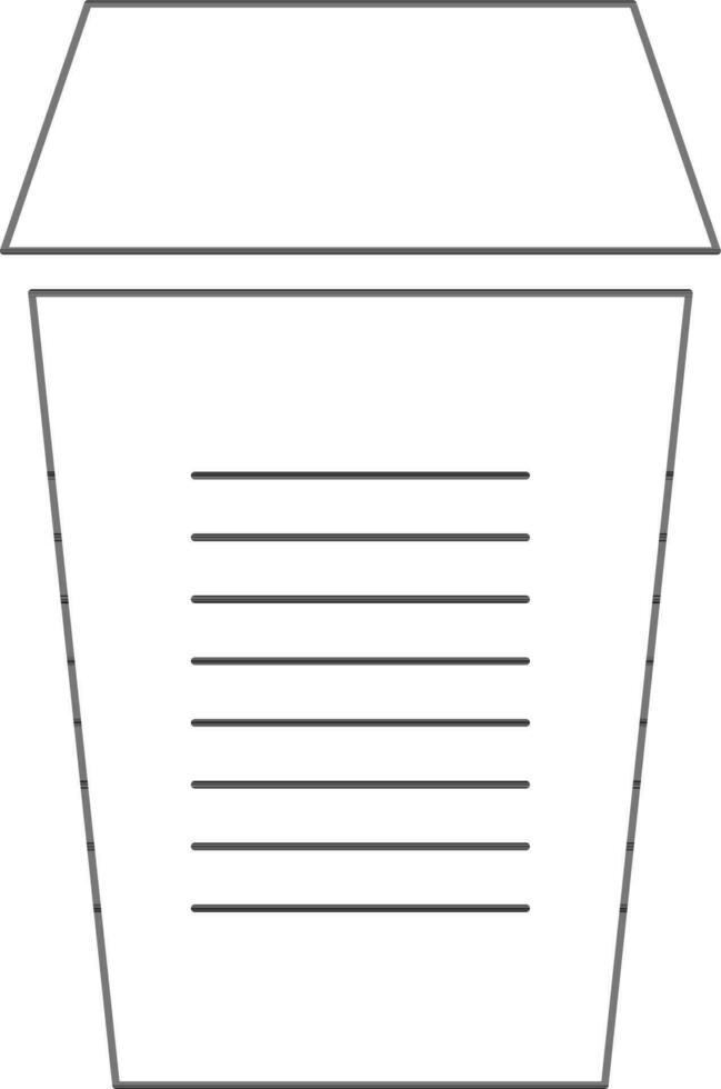 Trash Can Icon In Black Thin Line. vector