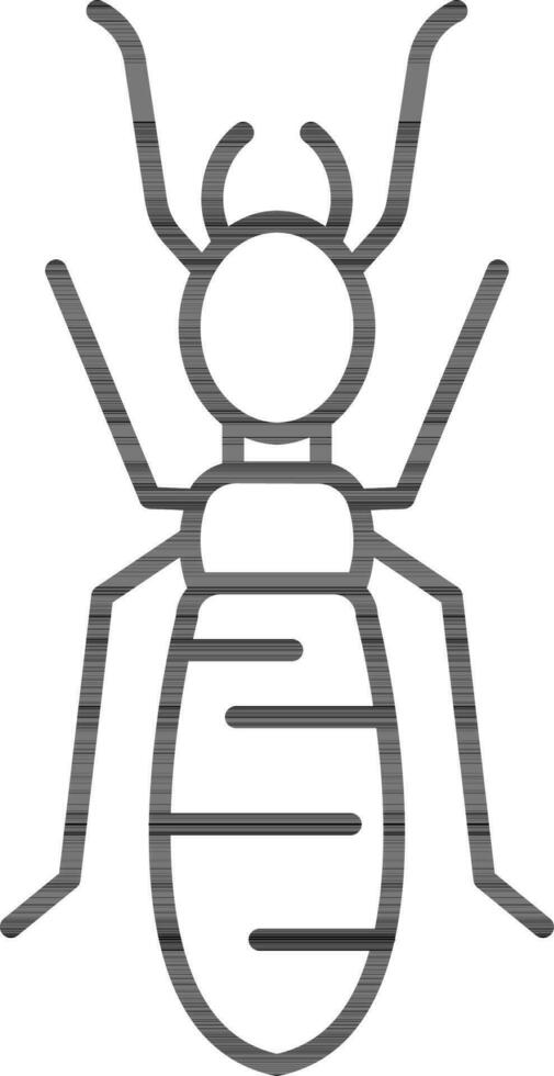 Ant or Termite icon in black line art. vector