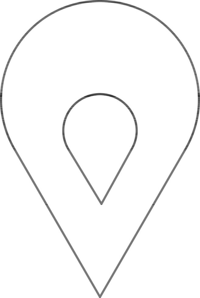 Location Pin Icon In Black Line Art. vector