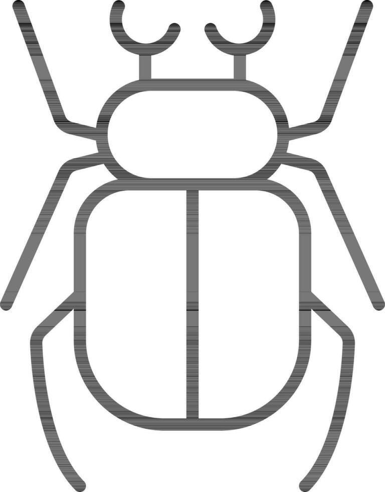 Melolontha or Beetle icon in black thin line. vector