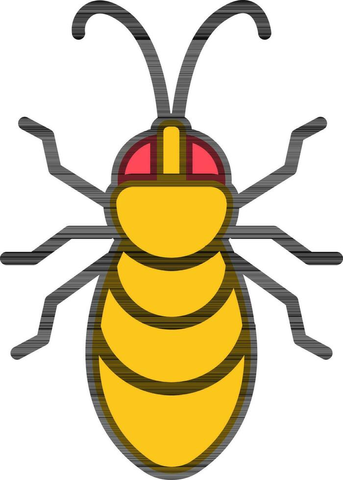 aislado miel abeja icono en amarillo color. vector