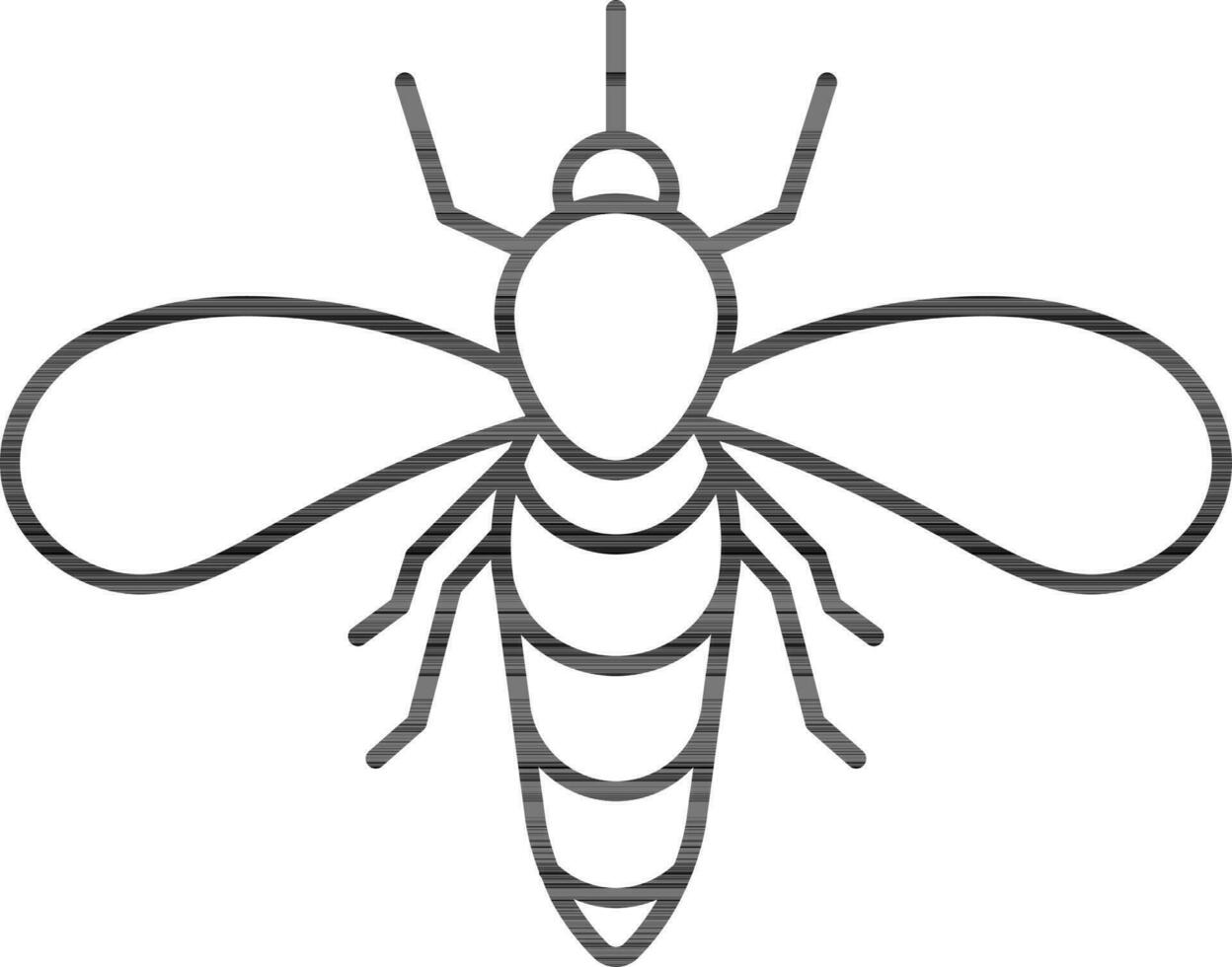 negro línea Arte mosquito icono en plano estilo. vector