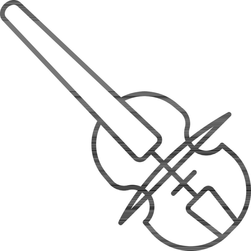 Black Outline Violin Icon on White Background. vector