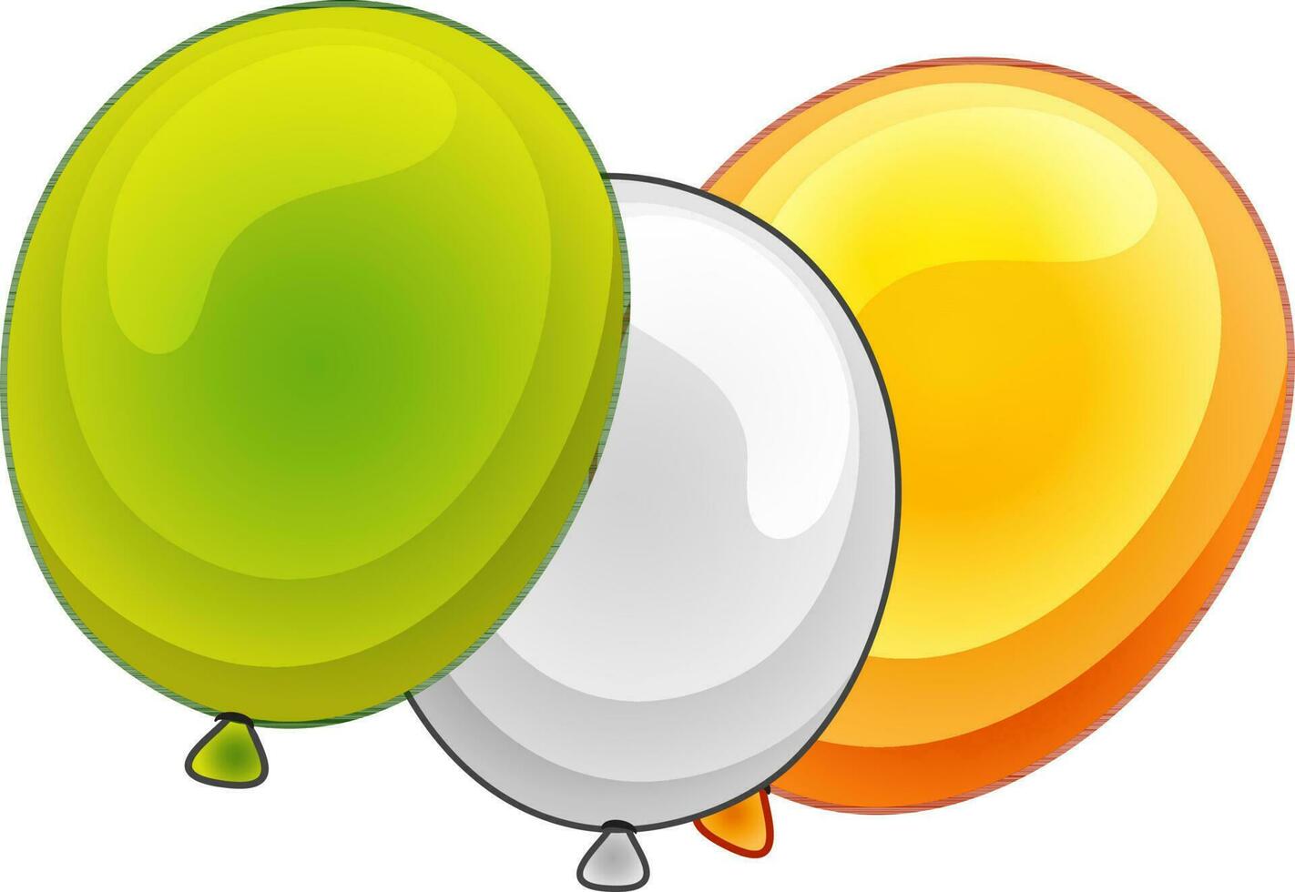 Flat illustration of Indian Tricolor Balloons. vector