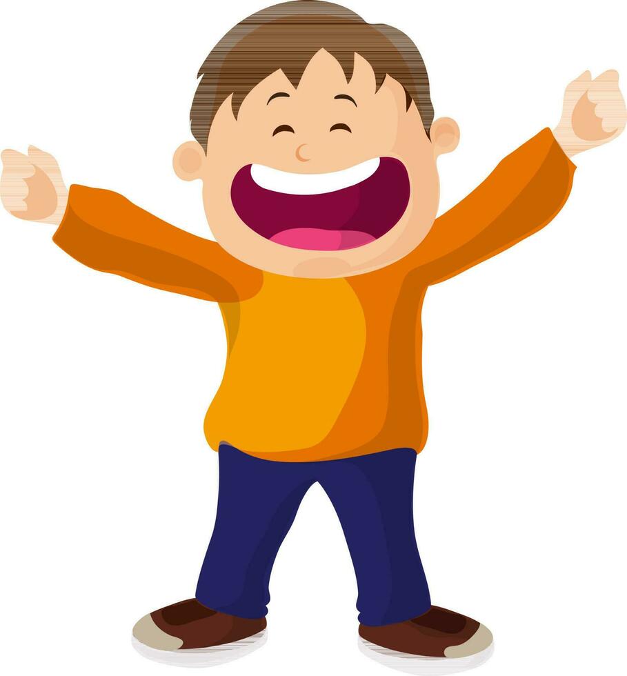 Cartoon character of a happy boy. vector