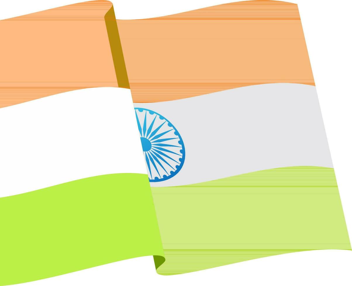 Waving Indian National Flag design. vector