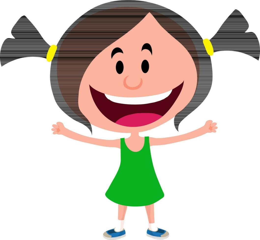 Cartoon character of a little girl. vector