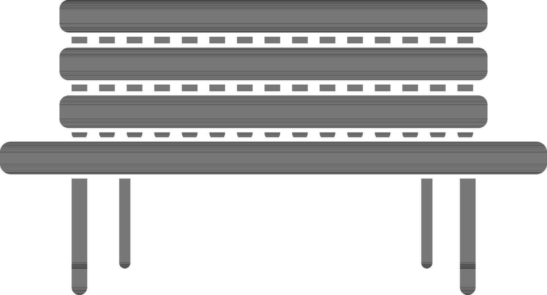 Bench icon for sitting concept in glyph style. vector