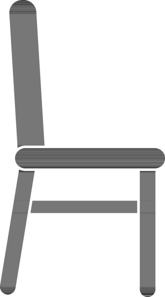 Wooden chair icon for sitting concept in black. vector